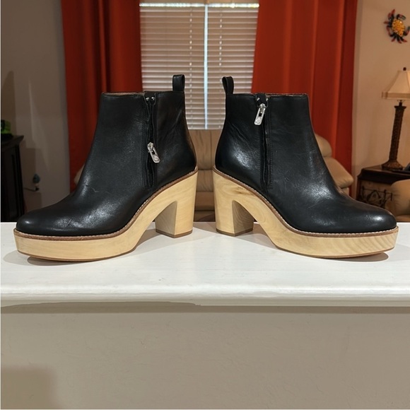 Antonio Melani Ollive Leather Side Zip Clog Ankle Boots size 10 M - Picture 4 of 9